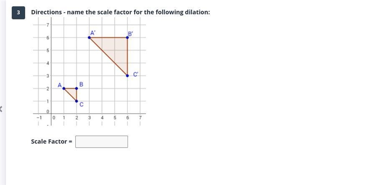 Directions - name the scale factor for the following dilation:-example-1