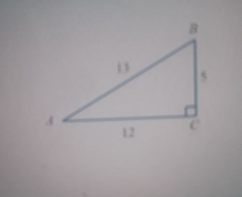 A right triangle has side lenghts 5, 12, and 13 as shown below. Use these lenghts-example-1