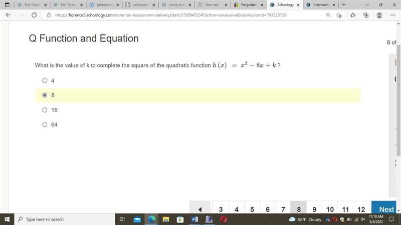 Help me plss What is the value of k to complete the square of the quadratic function-example-1