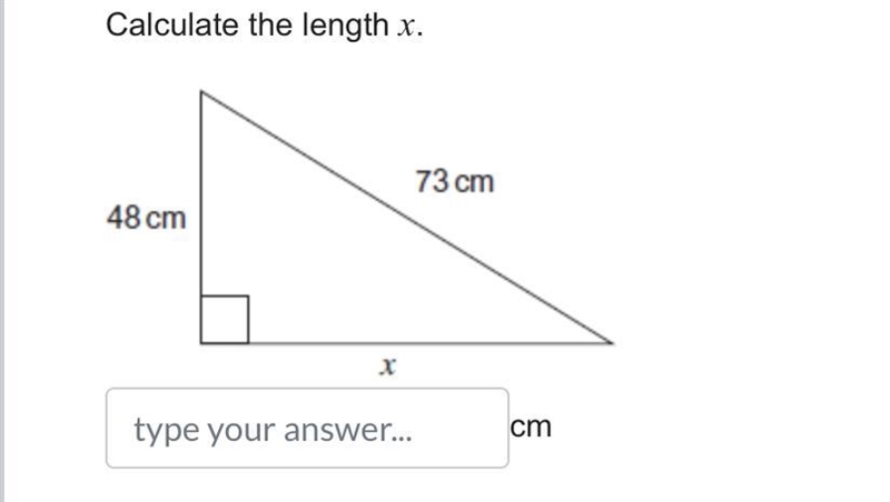 Need Help!! Calculate the length x Please explain to me on how to calculate this.-example-1