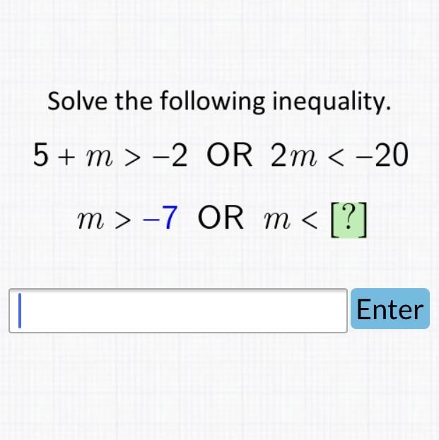 Solve the following inequality: ALGEBRA 1-example-1