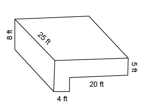 What is the volume of this figure? Enter your answer in the box. ft³ Three-dimensional-example-1