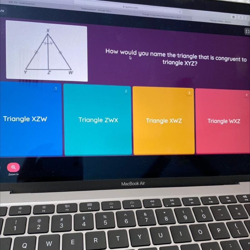 How would you name the triangle that is congruent to triangle XYZ?-example-1