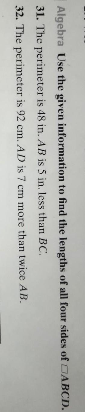 Use the given information to find the length of all four sides of parallelogram ABCD-example-1