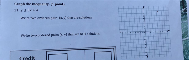 graph the inequality.write two ordered pairs that are solutions write two ordered-example-1