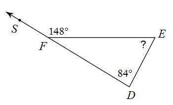 Find the measure of the angle indicated. A. 64° B. 32° C. 52° D. 67°-example-1