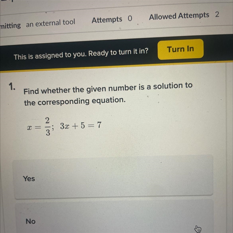 Find whether the given number is a solution to the corresponding equation.-example-1