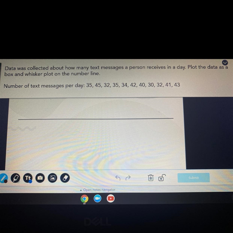 Data was collected about how many text messages a person receives in a day. Plot the-example-1