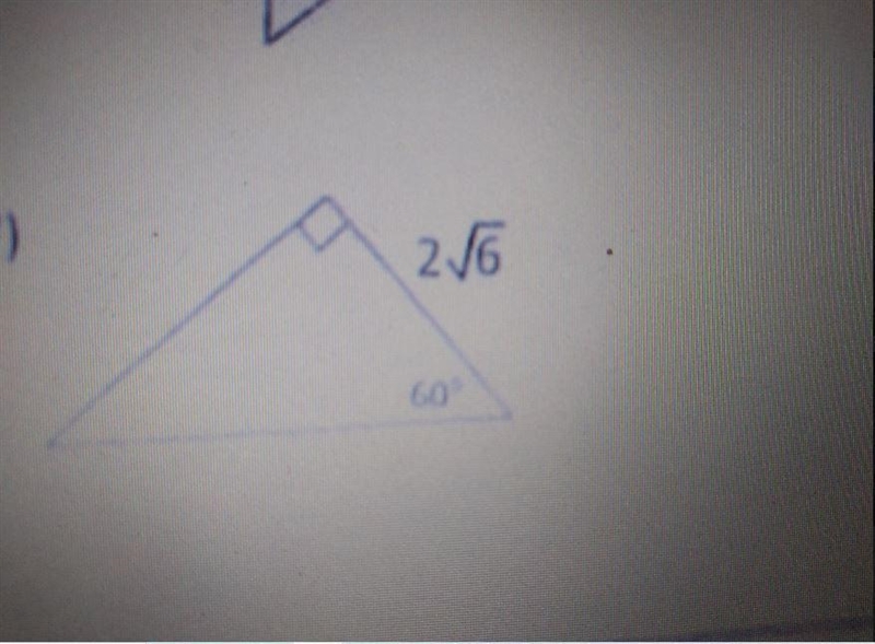 find the measure of the two missing sides for each figure below leave answer and rationalized-example-1