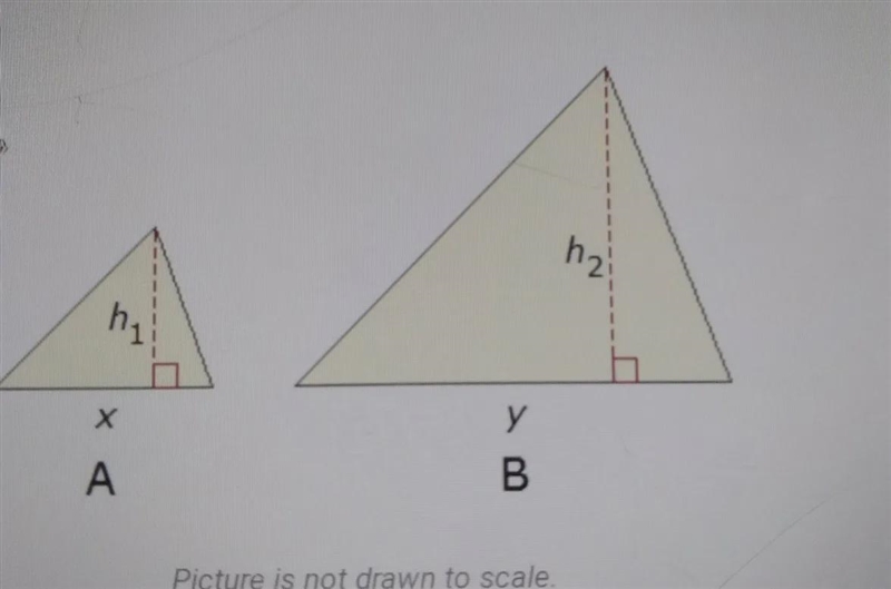 the dimensions of triangle B are twice the dimensions of triangle A the area of triangle-example-1