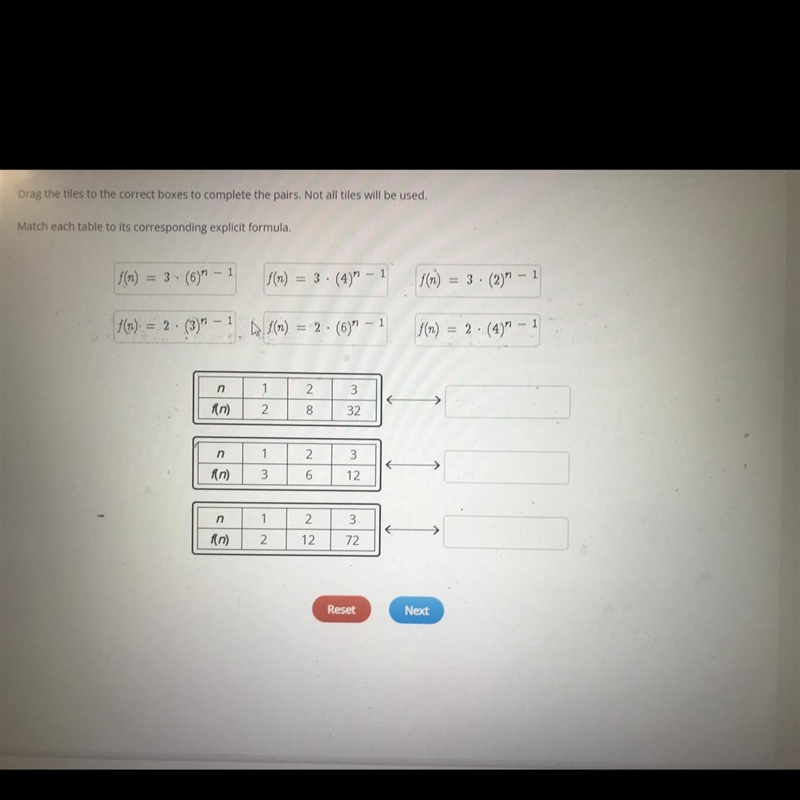 Drag the tiles to the correct boxes to complete the pairs. Not all tiles will be used-example-1