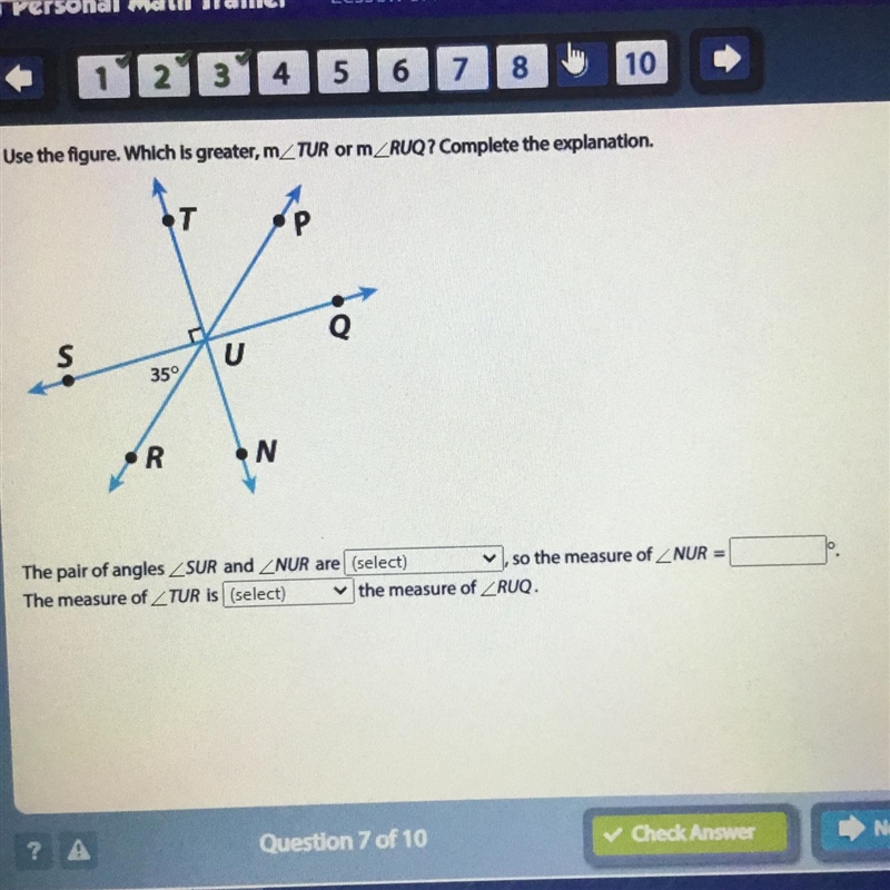 Please help: Use the figure. Which is greater, m_TUR or m_RUQ? Complete the explanation-example-1