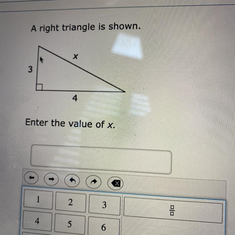 A right triangle is shown. Enter the value of x. ANSWE ASAPPP-example-1