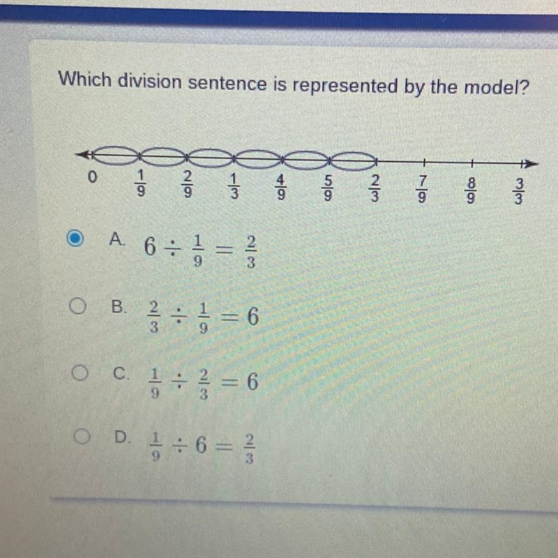 Which division sentence is represented by the model-example-1