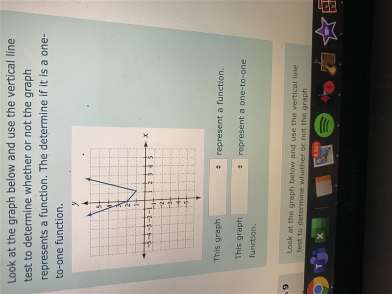 Look at the graph below and use the vertical line test to determine whether or not-example-1