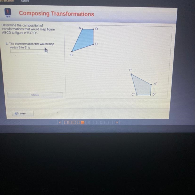 Determine the composition of transformations that would map figure ABCD to figure-example-1