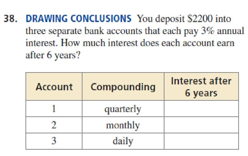 38. DRAWING CONCLUSIONS You deposit S2200 into three separate bank accounts that each-example-1