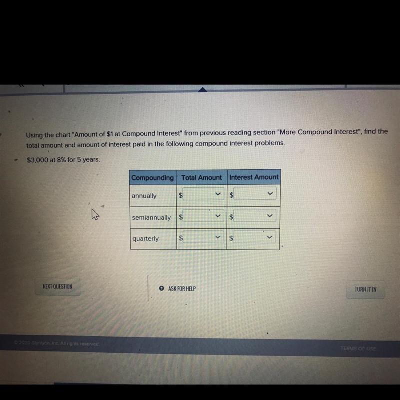 Using the chart "Amount of $1 at Compound Interest" from previous reading-example-1