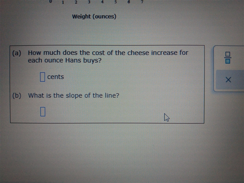 hans buys cheese from a local farmer's market the graph below shows the cheese cost-example-1