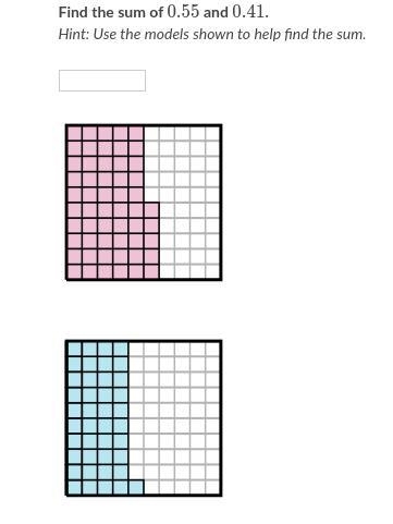 Find the sum of 0.55 and 0.41 i need help-example-1