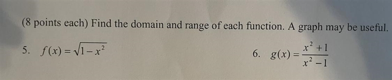 I have not done domain or range in so long so pls help 60 points!!-example-1