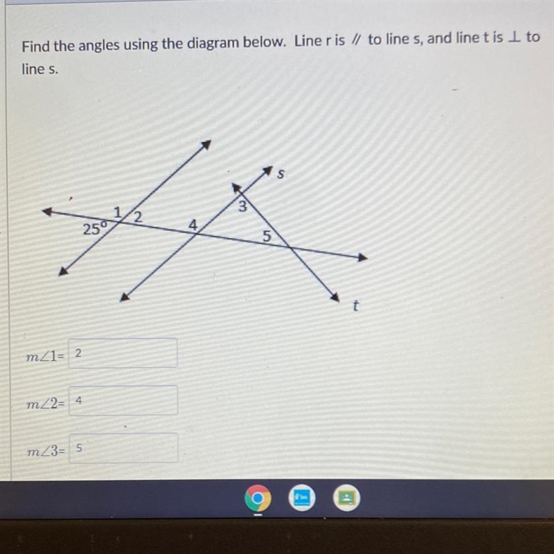 Find the angles using the diagram below. Line ris // to lines, and line tis I toline-example-1