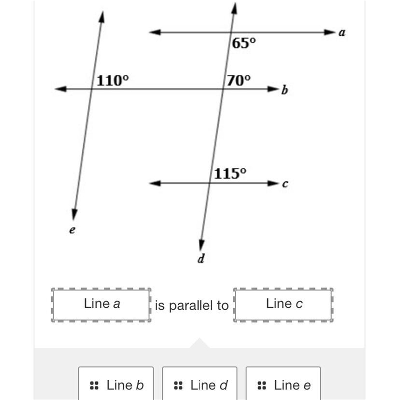 Based on the diagram below, which is notdrawn to scale, which two lines are parallel-example-1