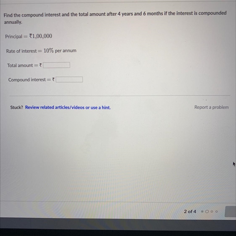 Find the compound interest and the total amount after 4 years and 6 months if the-example-1