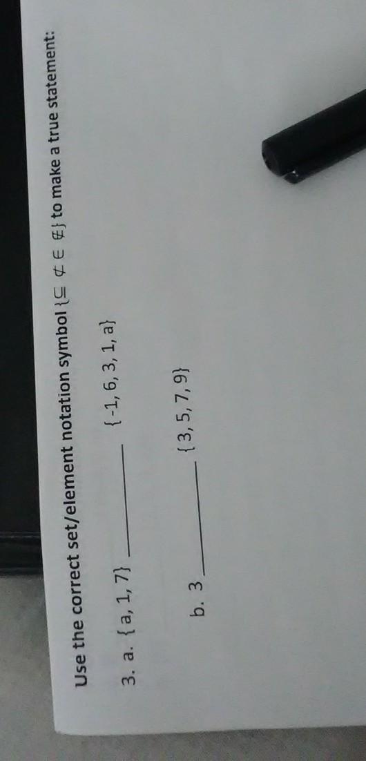 Use the correct set/element notation symbol to make a true statement-example-1