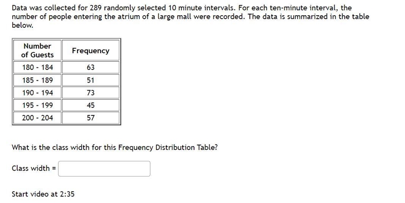 Data was collected for 289 randomly selected 10 minute intervals. For each ten-minute-example-1