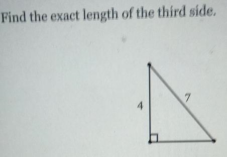 Question 8 - 3 Powts Jan 21, 1:39:20 PM Find the exact length of the third side. Answer-example-1