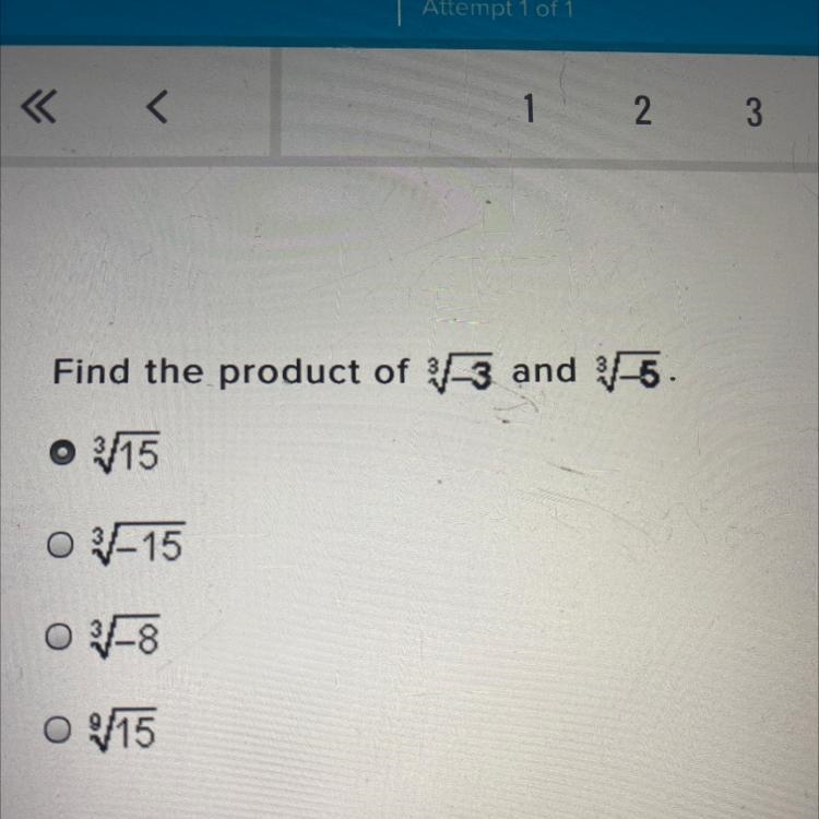 Find the product 3 radical -3 and 3 radical -5-example-1