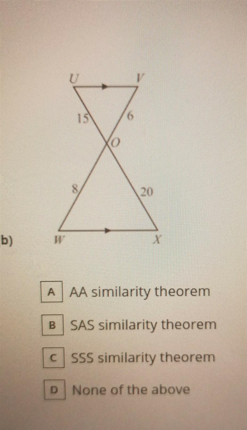 Are these triangles similar? If they are similar, mark all the possible similarity-example-1