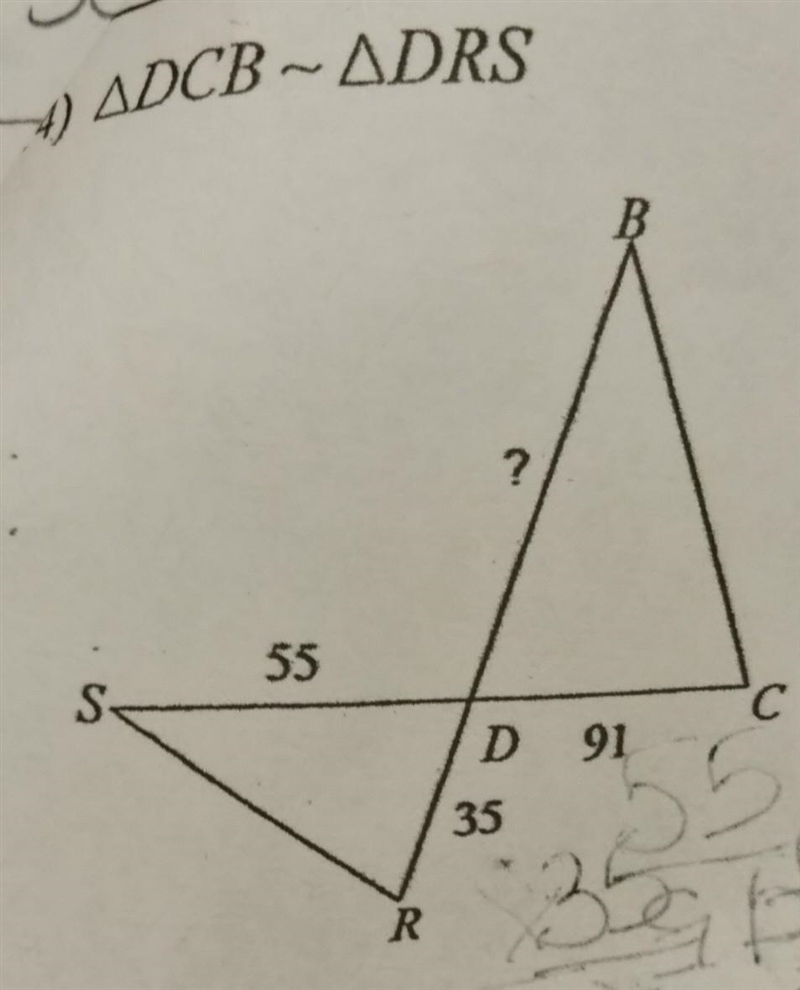 NO LINKS!! Find the missing length indicated. The triangle is similar.​-example-1