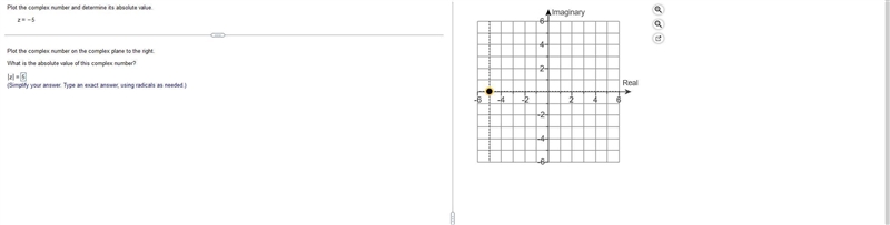 Did I solve the absolute value right, when solving I used √((5)^2+(0)^2) which I only-example-1