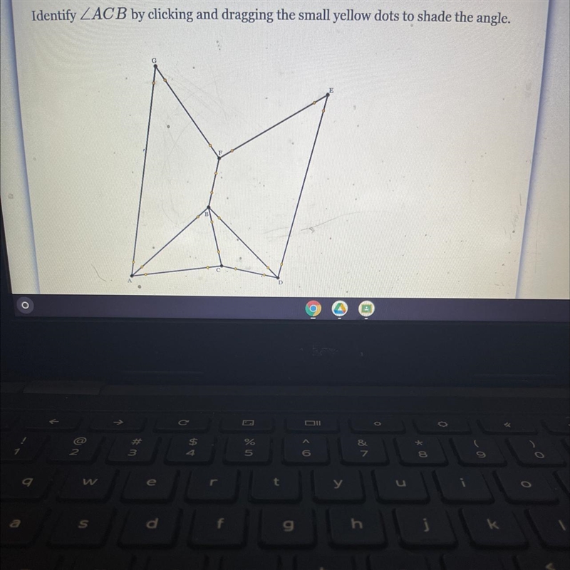 Identify LAC B by clicking and dragging the small yellow dots to shade the angle.-example-1