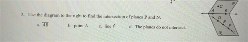 Need to know the intersection of planes P and N-example-1