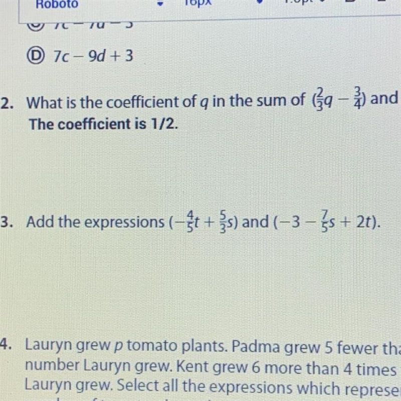 How do you do number #3 I need help quick because it’s due today by 11:30…. So please-example-1