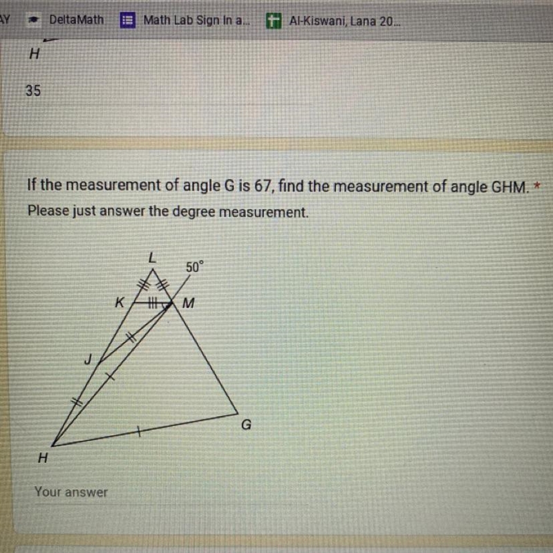 If the measurement or angle G is 67 find the measurement of angle GHM I already found-example-1