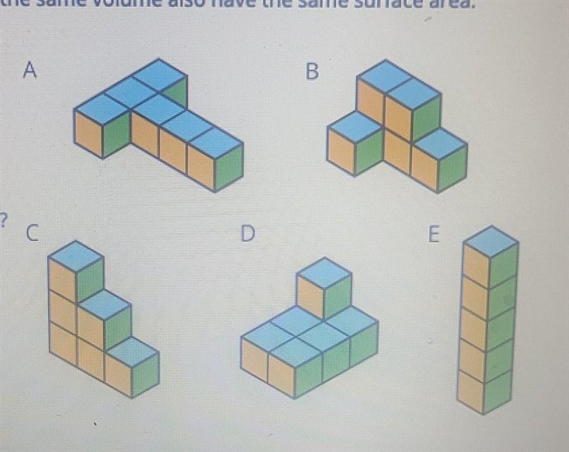 lin said two figures with the same volume also have the same surface area a. which-example-1