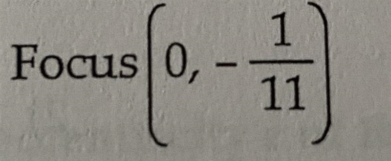 Write an equation for the parabola with vertex at the origin.-example-1