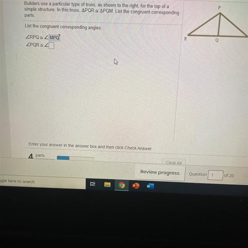 Builders use a particular type of truss, as shown to the right for the top of asimple-example-1