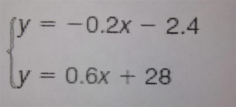 Use a graphing calculator to graph each system of equations. Then determine the solution-example-1