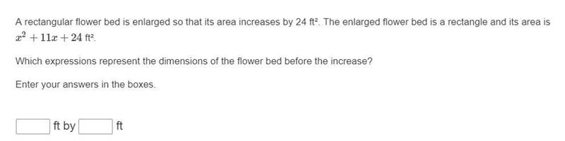 Please help:A rectangular flower bed is enlarged so that its area increases by 24 ft-example-1