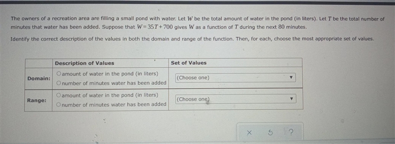 Identify the correct description of the values in both the domain and range of the-example-1