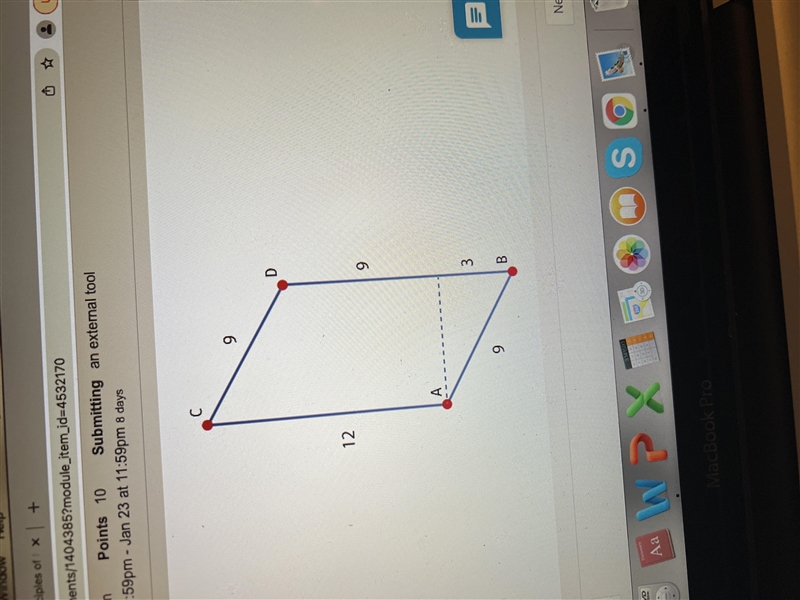 Find the area of the parallelogram in the figure below round your answer to the nearest-example-1