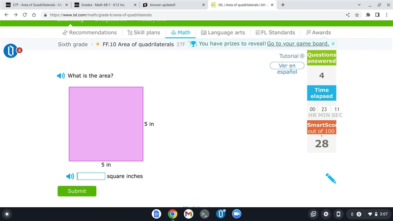 Ver en españolWhat is the area?5 in5 in square inches-example-1