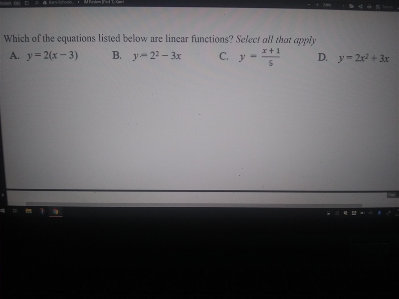 Which ones are linear functions and why-example-1