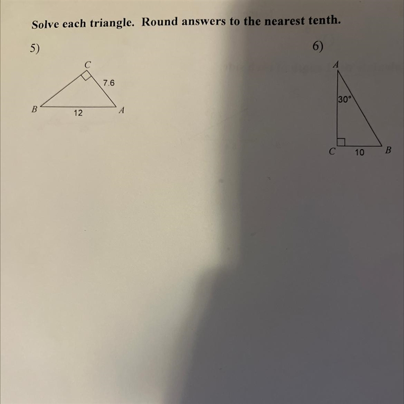 Need help with 5 and 6 Institutions: Find the measure of each angle Calculate the-example-1