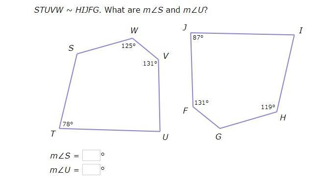 What is angle S and what is angle U?-example-1